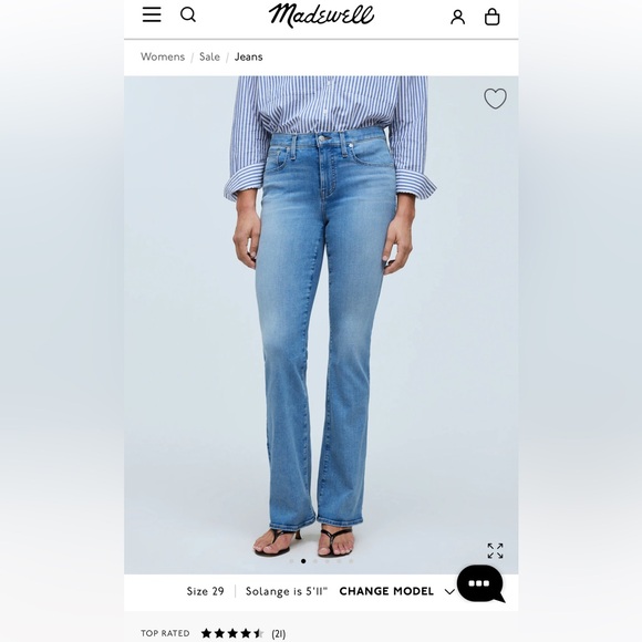 NWOT MADEWELL Kick Out Jeans -W25 - Picture 3 of 15